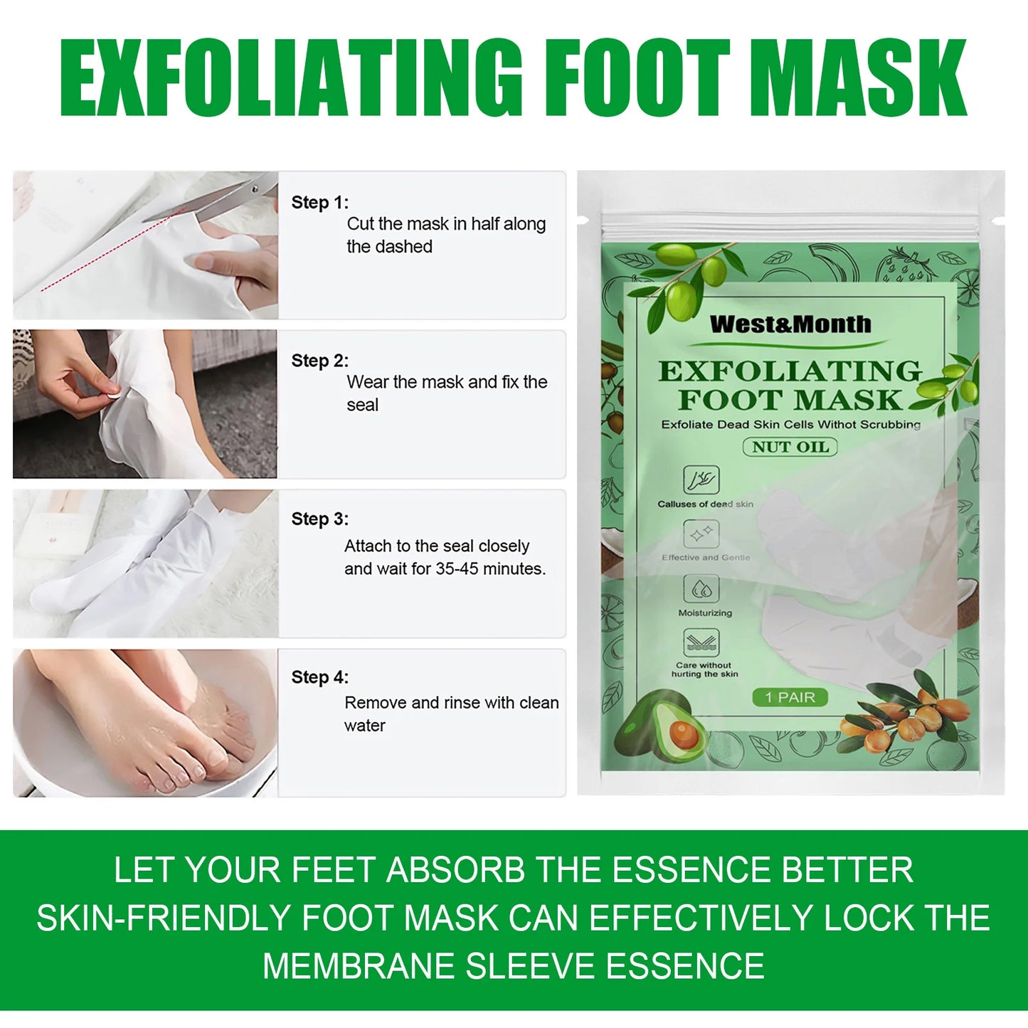 Exfoliating Foot Mask – Deep Moisturizing & Dead Skin Removal